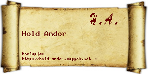 Hold Andor névjegykártya